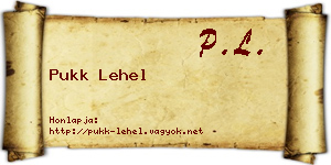 Pukk Lehel névjegykártya